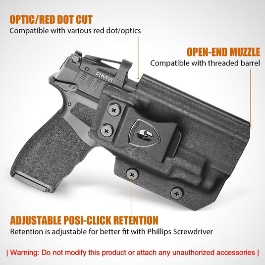 WARRIORLAND IWB Kydex Holster for Hellcat Pro OSP with TLR-7 X Sub or TLR-7 HL-X Sub, Light-Bearing Design, Optics Cut, Adjustable Cant & Posi-Click Retention, Right Hand Draw