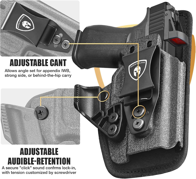 Load image into Gallery viewer, WARRIORLAND IWB Hybrid Holster for Glock 43X / 43X MOS / 43 / 48 MOS / G48 – Optic Cut, Right Hand, Adj. Height/Cant/Retention
