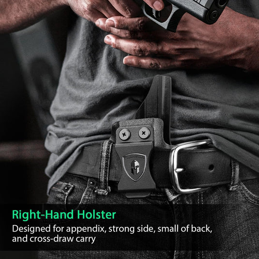 Glock 26  / 𝟮𝟳 / 𝟯𝟯 (𝗠𝗢𝗦)  IWB Kydex Holster - WARRIORLAND Optic Cut + Claw, Right-Hand Concealed Carry
