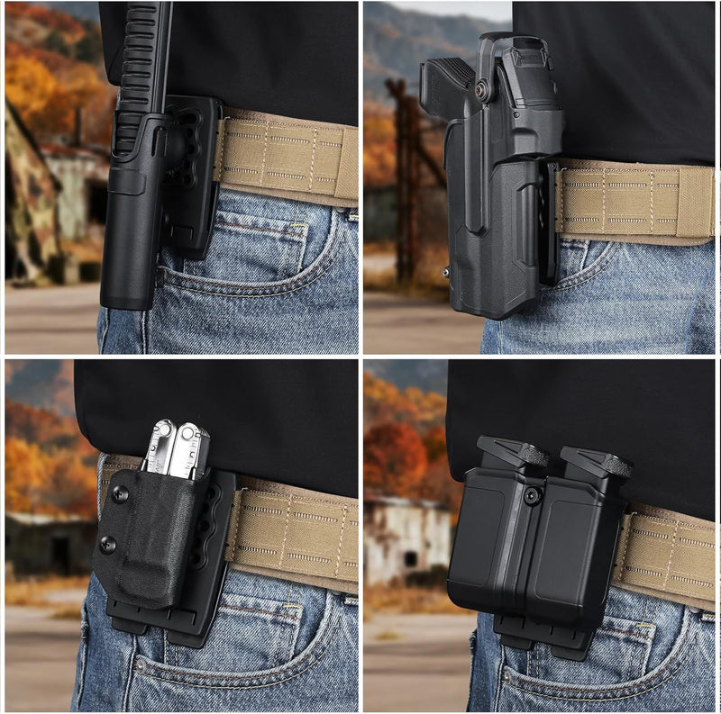 Load image into Gallery viewer, MOLLE Holster &amp; Mag Pouch Adapter (3-Inch) - WARRIORLAND Heavy-Duty Tactical Clip for Holsters, Pouches, Taser X7/X26P, Sheaths &amp; Backpacks, w/Mount Screw &amp; Nut Kit, 1 Pack
