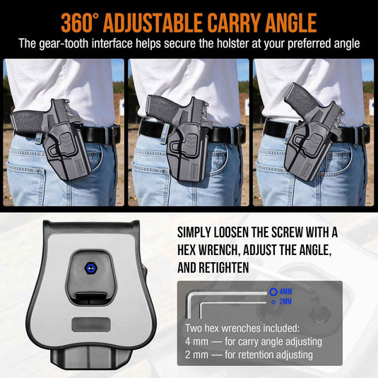 WARRIORLAND Level II Index Finger Release Paddle Holster, Fits Springfield Hellcat Pro/Hellcat RDP &OSP / Hellcat Pro Comp |, Optic Cut, Adj. Cant & Retention