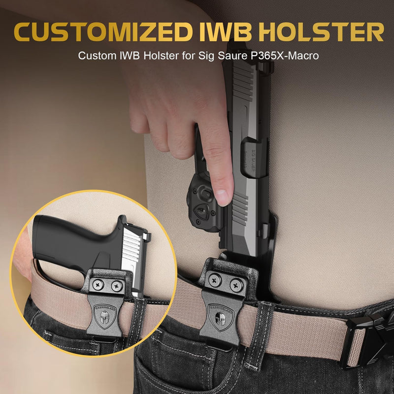 Load image into Gallery viewer, WARRIORLAND Pistol Light Laser &amp; Holster Fit for Sig P365-XMACRO, Compact 150-Lumen Trigger Mounted Tactical Weapon Light with GreenLaser White LED Flashlight &amp; IWB Holster, Power Indicator
