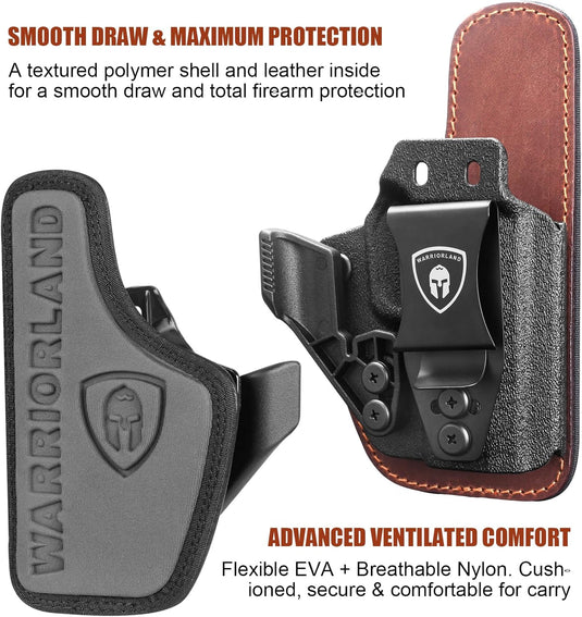 Sig P365 / P365X / P365 XL IWB Hybrid Holster - WARRIORLAND Optic-Ready Concealed Carry, Adj. Height/Cant/Retention, Ultimate Comfort, Right Hand