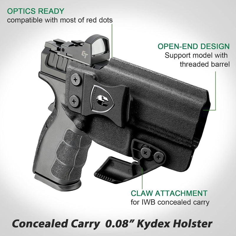 Load image into Gallery viewer, WARRIORLAND IWB Kydex Holster for Springfield XD MOD.2 / MOD.3 9mm &amp; XD 4&quot; .45ACP - Optic Cut + Claw, Inside Waistband Concealed Carry, Adjustable Cant &amp; Retention, Right Hand Draw
