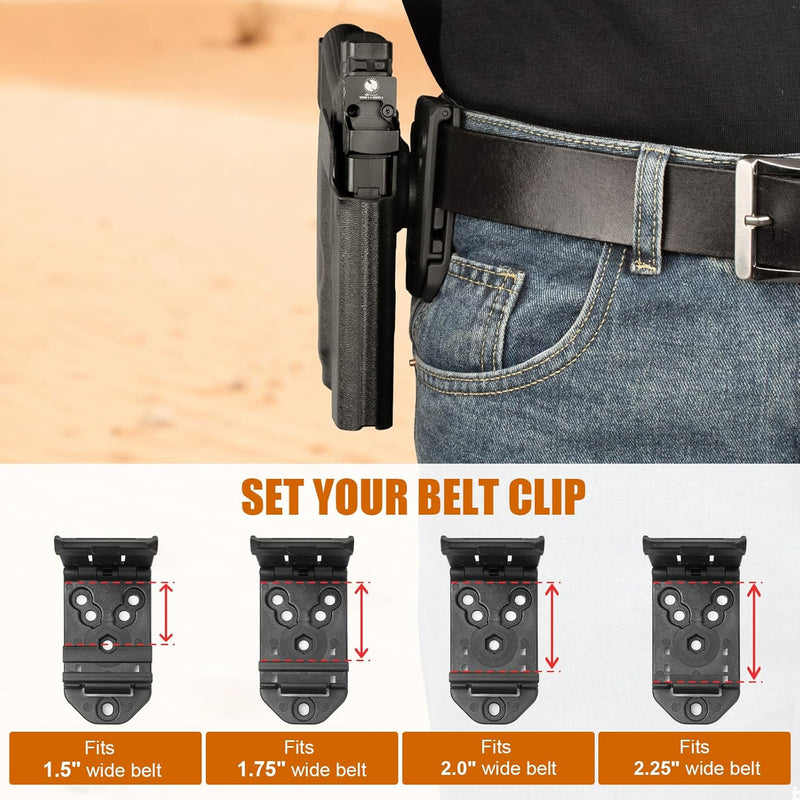 Load image into Gallery viewer, Glock 43X MOS / 48 MOS / 43X Rail OWB Kydex Holster for TLR-7X Sub / TLR-7 HL-X Sub - Optic Cut, Adjustable Cant &amp; Posi-Click Retention, Right Hand - WARRIORLAND
