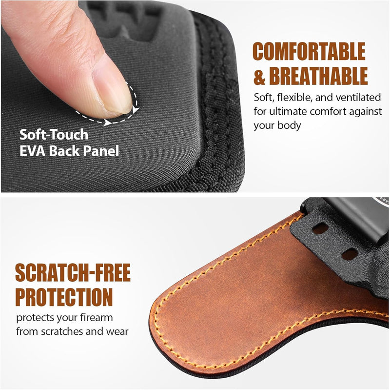 Load image into Gallery viewer, 5&quot; 1911 IWB Hybrid Holster (Colt/Kimber/Tisas/S&amp;W/Ruger/Sig/RIA) - WARRIORLAND Optic-Cut Right-Hand Concealed Carry, Adj. Height/Cant/Retention, Ultimate Comfort
