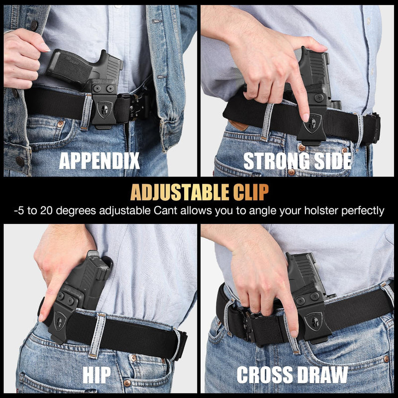 Load image into Gallery viewer, Sig P365 / P365X / P365 SAS IWB Kydex Holster w/Mini Claw - Appendix Concealed Carry, Adj. Cant &amp; Retention, Audible Lock, Optics Cut Ready, Right Hand - WARRIORLAND
