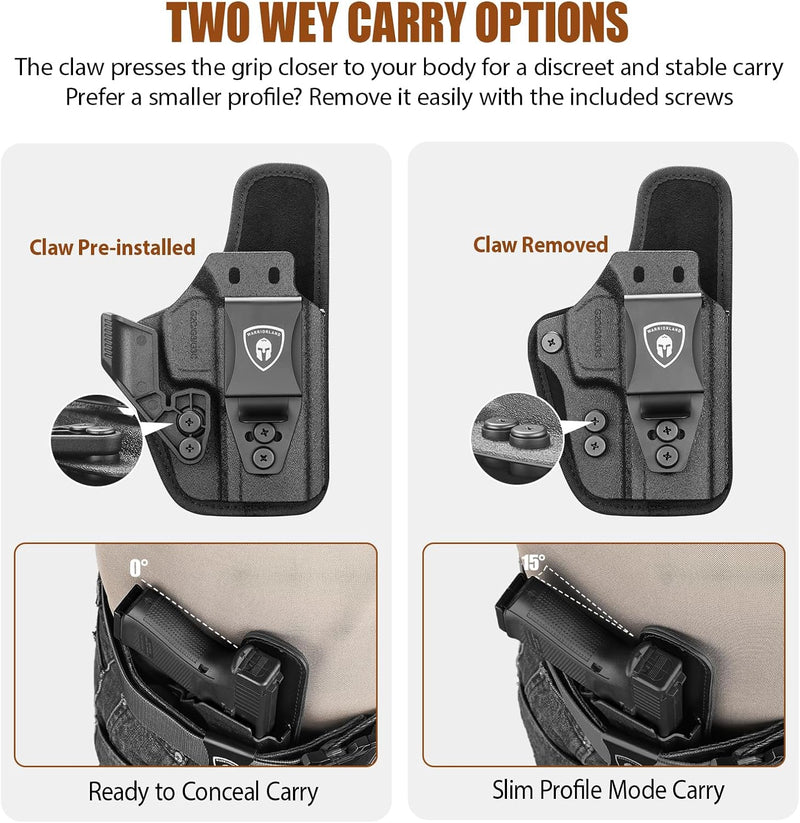 Load image into Gallery viewer, Taurus G2C / G3C / G3 / G2s / GX4 Carry / PT111 G2 / PT140 G2 IWB Hybrid Holster - WARRIORLAND Optic-Cut Right-Hand Concealed Carry, Adj. Height/Cant/Retention, Ultimate Comfort
