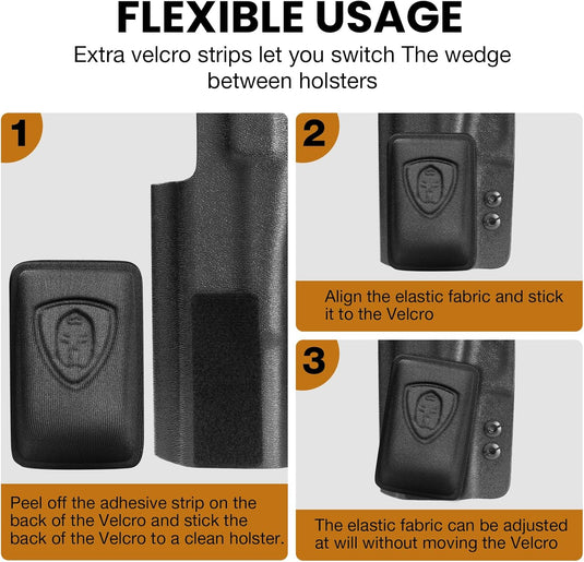 IWB & Appendix Holster Wedge Kit (2-Pack) - WARRIORLAND Universal Foam Pads for Comfort & Concealment, Multiple Heights