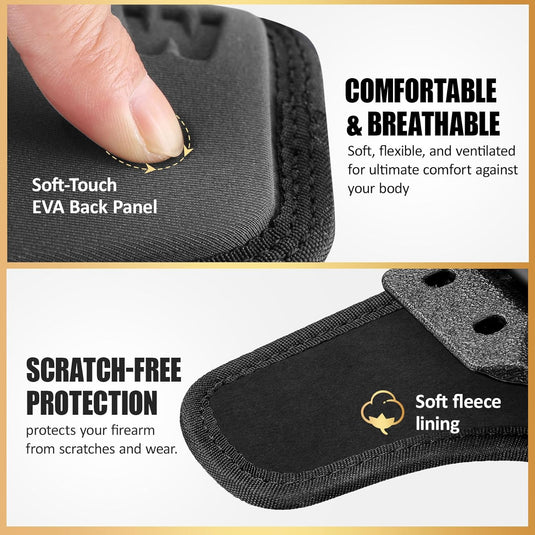 Springfield Hellcat Pro / Hellcat / Hellcat RDP & OSP IWB Hybrid Holster - WARRIORLAND Optic-Cut Right-Hand Concealed Carry, Adj. Height/Cant/Retention, Ultimate All-Day Comfort