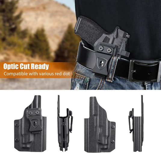 WARRIORLAND IWB Kydex Holster for Hellcat Pro OSP with TLR-7 X Sub or TLR-7 HL-X Sub, Light-Bearing Design, Optics Cut, Adjustable Cant & Posi-Click Retention, Right Hand Draw