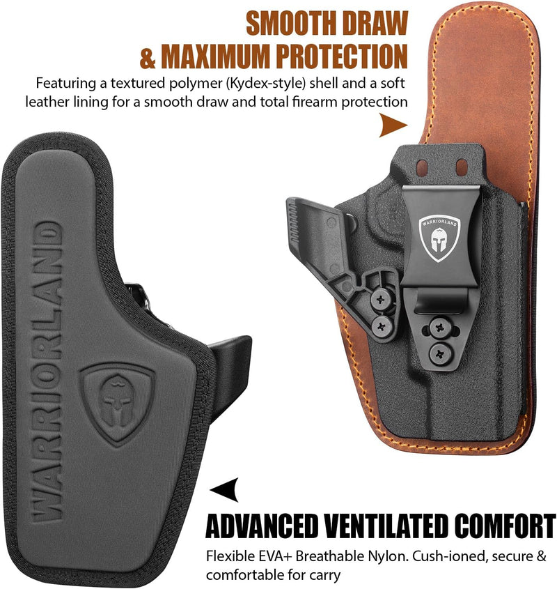 Load image into Gallery viewer, 5&quot; 1911 IWB Hybrid Holster (Colt/Kimber/Tisas/S&amp;W/Ruger/Sig/RIA) - WARRIORLAND Optic-Cut Right-Hand Concealed Carry, Adj. Height/Cant/Retention, Ultimate Comfort
