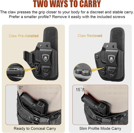 Sig P365 / P365X / P365 XL IWB Hybrid Holster - Optic Ready, Appendix Concealed Carry, Adj. Height/Cant/Retention, Ultimate Comfort, Right Hand - WARRIORLAND