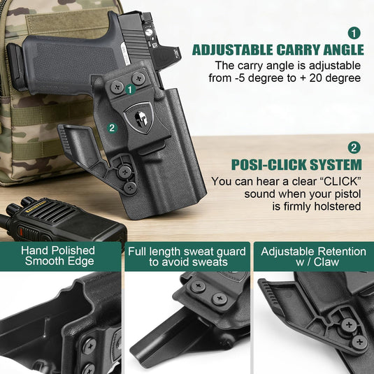 Ruger RXM IWB Kydex Holster - Optic Cut & Concealment Claw, Adjustable Cant & Retention, Appendix Inside Waistband Concealed Carry, Right Hand - WARRIORLAND
