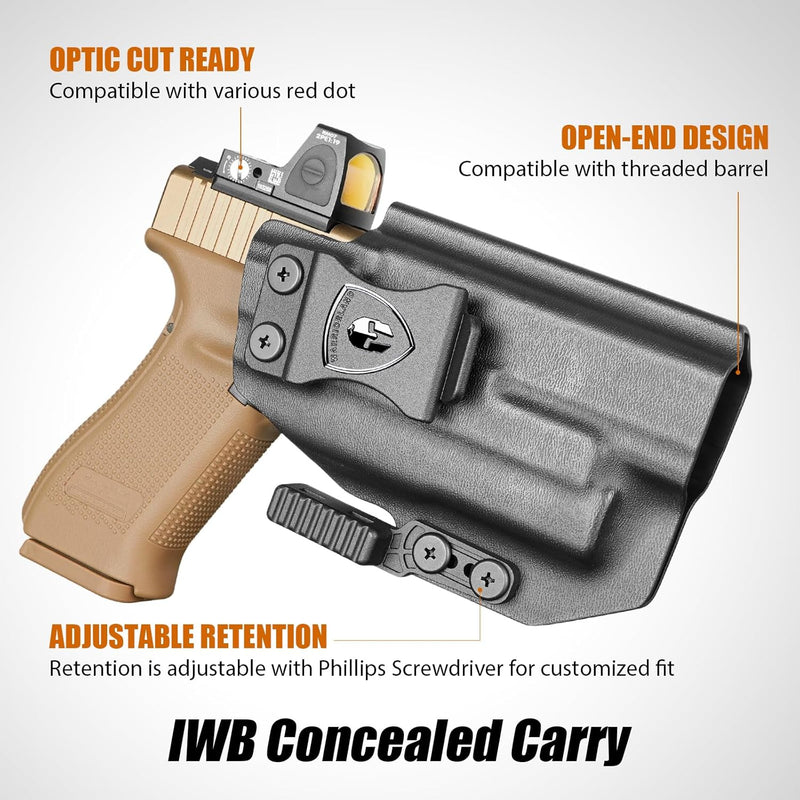 Load image into Gallery viewer, Glock 17/19 Gen3-6 / G19X / 44/45 / G34 Gen4-5 IWB Kydex Holster w/Claw - Olight PL Mini 2 Valkyrie Light Bearing, Optic Cut, Adj. Retention &amp; Cant, Right Hand - WARRIORLAND
