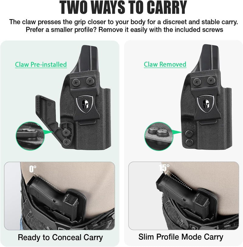 Load image into Gallery viewer, WARRIORLAND IWB Kydex Holster for Taurus GX2 - Optic Cut &amp; Claw, Inside Waistband Concealed Carry, Adjustable Cant &amp; Retention, Audible Lock, Right Hand
