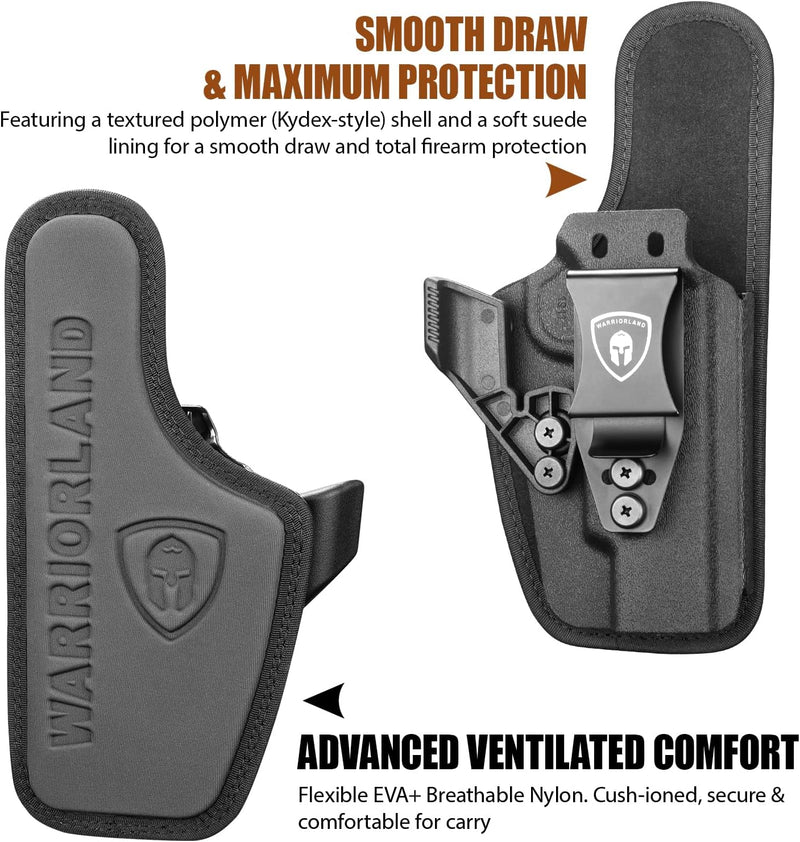 Load image into Gallery viewer, WARRIORLAND IWB Hybrid Holster for 5&quot; 1911 No-Rail (Colt · Kimber · Ruger · S&amp;W · Sig · RIA · Tisas) - Optic Cut, Adjustable Cant/Height/Retention, Ultimate Comfort Leather-Kydex, Right Hand Draw
