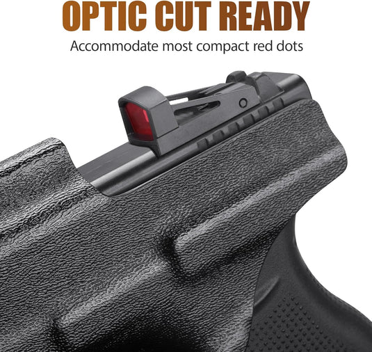 WARRIORLAND Optics Cut Kydex Appendix IWB Holster for Glock 43X MOS/43X/G43, Adjustable Cant & Retention, Right Hand Concealed Carry
