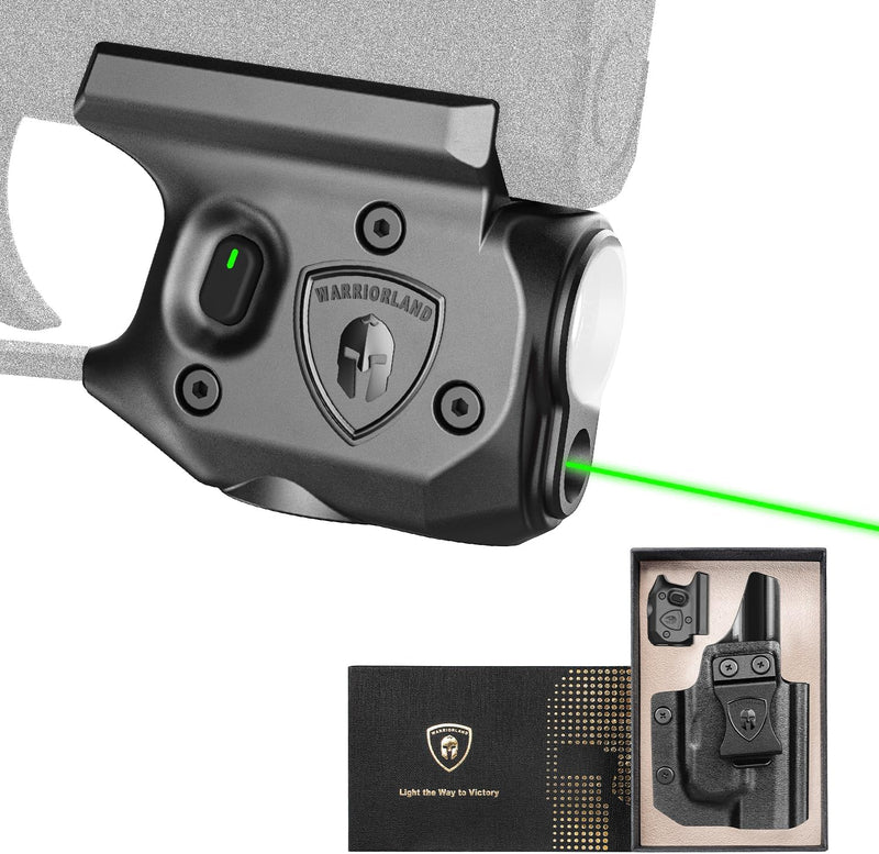 Load image into Gallery viewer, WARRIORLAND Pistol Light Laser &amp; Holster Fit for Sig P365/ P365X/ P365XL, Compact 150-Lumen Trigger Mounted Tactical Weapon Light with Green Laser White LED Flashlight &amp; IWB Holster, Power Indicator

