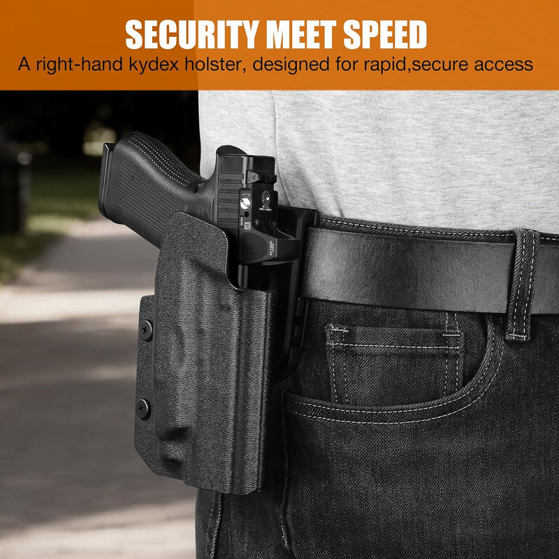 Load image into Gallery viewer, Glock 43X MOS / 48 MOS / 43X Rail OWB Kydex Holster for TLR-7X Sub / TLR-7 HL-X Sub - Optic Cut, Adjustable Cant &amp; Posi-Click Retention, Right Hand - WARRIORLAND
