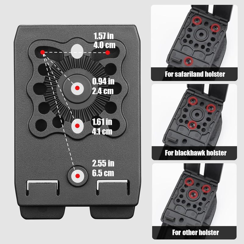 Load image into Gallery viewer, MOLLE Holster &amp; Mag Pouch Adapter (3-Inch) - WARRIORLAND Heavy-Duty Tactical Clip for Holsters, Pouches, Taser X7/X26P, Sheaths &amp; Backpacks, w/Mount Screw &amp; Nut Kit, 1 Pack
