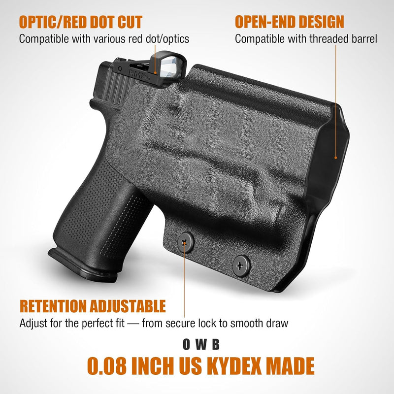 Load image into Gallery viewer, Glock 43X MOS / 48 MOS / 43X Rail OWB Kydex Holster for TLR-7X Sub / TLR-7 HL-X Sub - Optic Cut, Adjustable Cant &amp; Posi-Click Retention, Right Hand - WARRIORLAND
