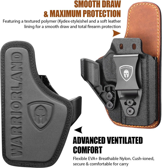 WARRIORLAND IWB Hybrid Holster for Taurus G2C · G3C · G3 · GX4 Carry · G2s · PT111 G2 · PT140 G2 - Optics Ready, Ultimate Comfort Leather-Back, Adjustable Cant/Height/Retention, Right Hand Concealed Carry