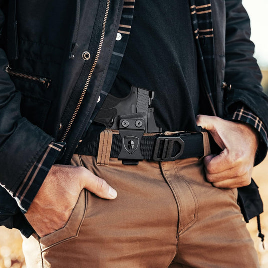 S&W M&P Shield / Shield Plus IWB Kydex Holster Light-Bearing - Fits TLR-6, Optic Cut, Adjustable Cant & Retention, Appendix Concealed Carry, Right Hand - WARRIORLAND