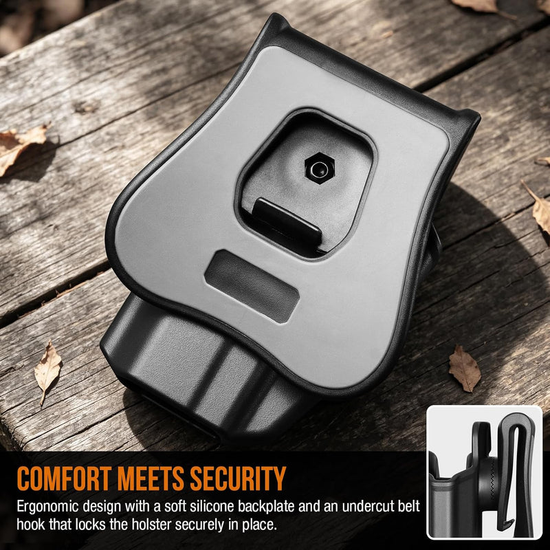Load image into Gallery viewer, WARRIORLAND  Level II Index Finger Release Paddle Holster, Fits Glock 19/45 Gen3-6 &amp; 23/26 Gen3-5 &amp;19X/44 Also Fits Ruger RXM, PSA Dagger Compact, Glock 19X V/ 23V/26V/ 44V/45V, Optic Cut, Adj. Cant
