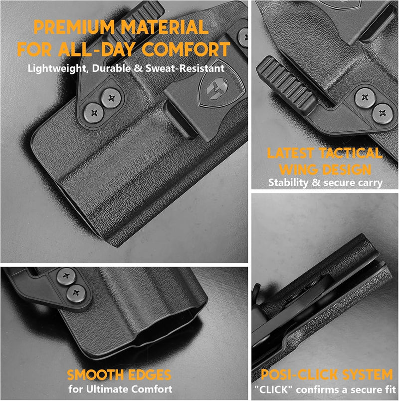 Load image into Gallery viewer, Canik TP9SF / TP9DA IWB Kydex Holster Optic Cut – with Concealment Claw, Adjustable Cant &amp; Audible Click Retention, Inside Waistband Concealed Carry, Right Hand – WARRIORLAND
