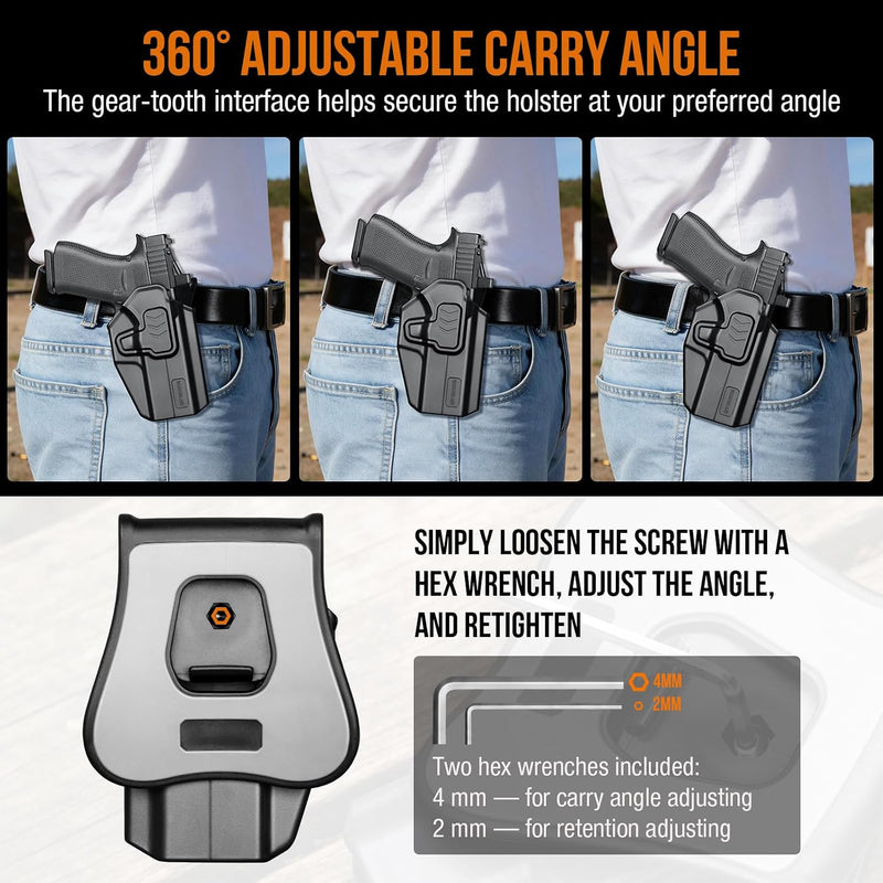 Load image into Gallery viewer, WARRIORLAND Level II Index Finger Release Paddle Holster, Fits Glock 43X/ 43X MOS/ 43 &amp; Glock 48/48 MOS / PSA Dagger Micro, Optic Cut, Adj. Cant &amp; Retention, Right Hand
