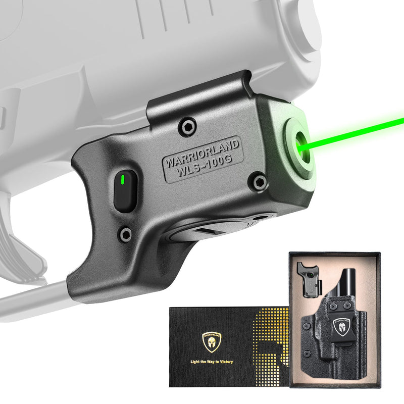 Load image into Gallery viewer, Green Laser Sight Designed to Fit Glock 48 MOS with Holster Combo, Green Beam Sight with Power Indicator, Custom-Made IWB Kydex Holster Right Hand, WLS-100G w/ G48 MOS Holster|WARRIORLAND
