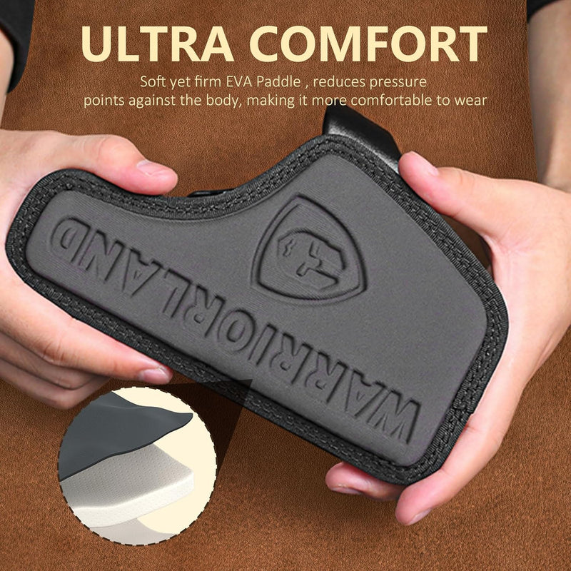 Load image into Gallery viewer, WARRIORLAND IWB Hybrid Holster Compatible with Glock 17/19/22/23 Gen 3-5, Glock 31/32 Gen 3-4, Glock 19X/44/45, Concealed Carry Polymer &amp; Leather Holster with Claw/Optics Cut Ready, Right Hand（Brown）
