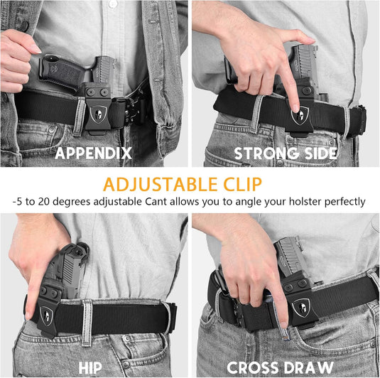 Canik TP9SF / TP9DA IWB Kydex Holster Optic Cut – with Concealment Claw, Adjustable Cant & Audible Click Retention, Inside Waistband Concealed Carry, Right Hand – WARRIORLAND