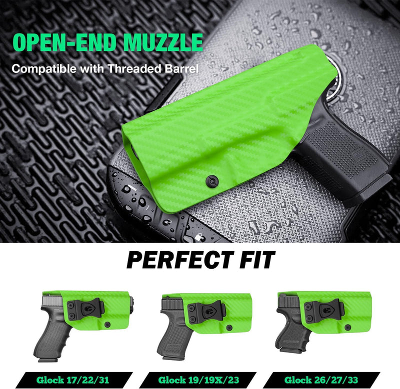Load image into Gallery viewer, Glock 17/19 IWB Carbon Fiber Kydex Holster, also fit Glock19X/26/44/45 Gen(1-5) &amp; Glock 23/32 Gen(3-4), Right Hand | WARRIORLAND
