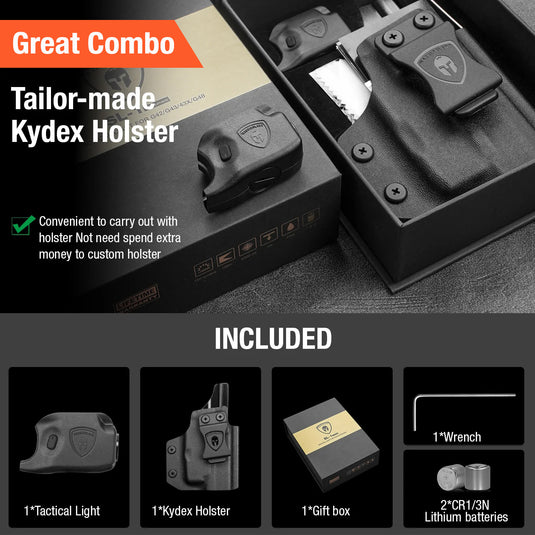 Compact Gun Light for Sig P365 / P365X / P365 XL Pistol, Comes with an IWB Kydex Holster