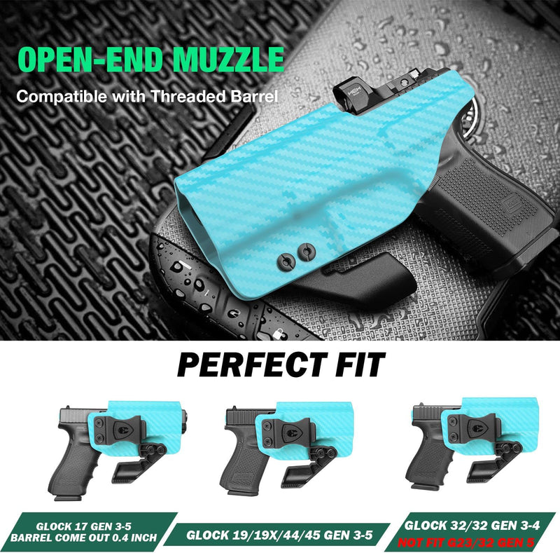 Load image into Gallery viewer, Glock 17/19 IWB Carbon Fiber Kydex Holster, also fit Glock19X/26/44/45 Gen(1-5) &amp; Glock 23/32 Gen(3-4), Right Hand | WARRIORLAND

