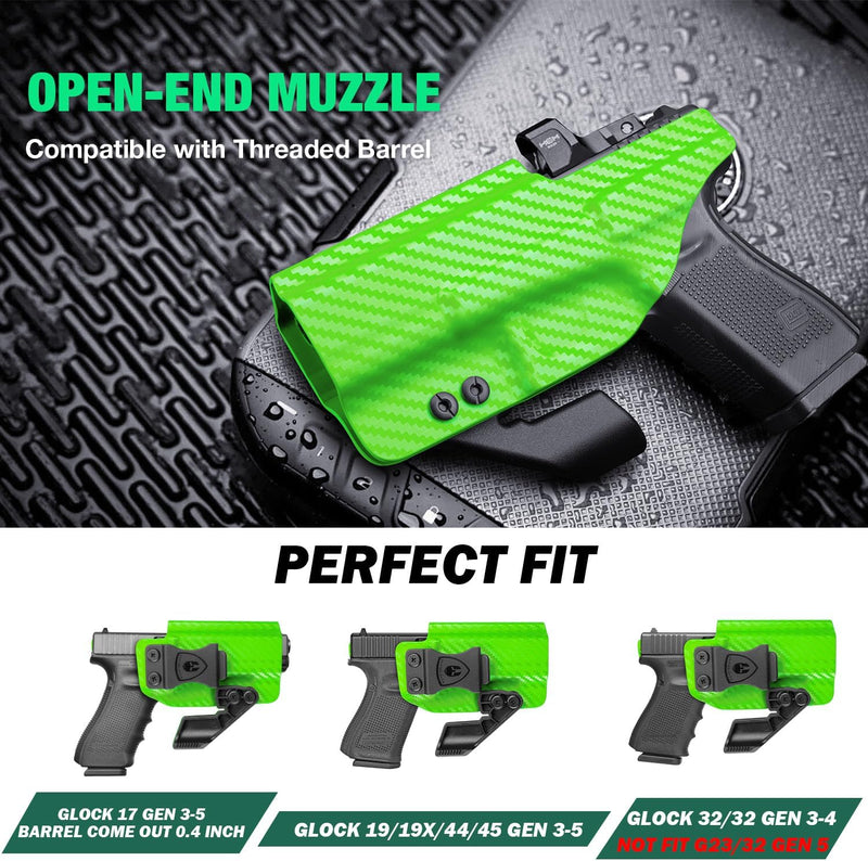 Load image into Gallery viewer, Glock 17/19 IWB Carbon Fiber Kydex Holster, also fit Glock19X/26/44/45 Gen(1-5) &amp; Glock 23/32 Gen(3-4), Right Hand | WARRIORLAND
