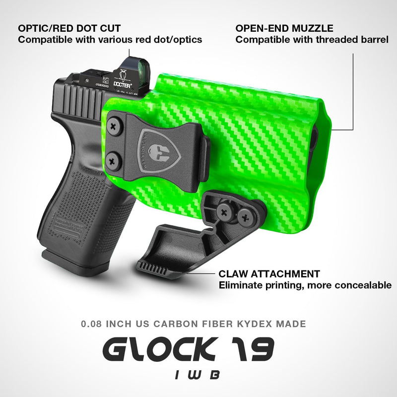 Load image into Gallery viewer, Glock 17/19 IWB Carbon Fiber Kydex Holster, also fit Glock19X/26/44/45 Gen(1-5) &amp; Glock 23/32 Gen(3-4), Right Hand | WARRIORLAND
