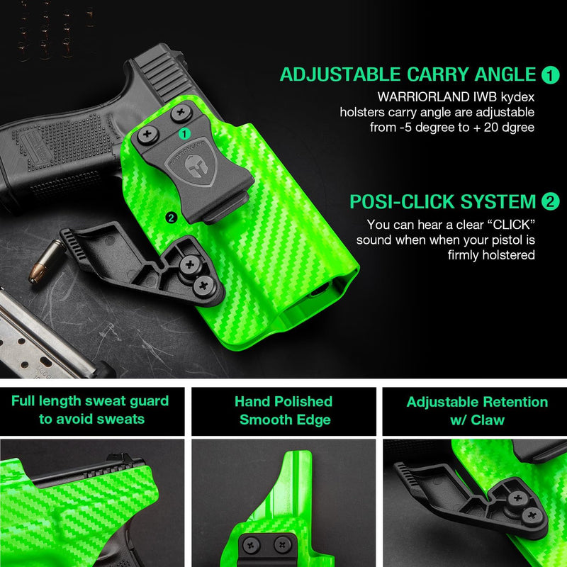 Load image into Gallery viewer, Glock 17/19 IWB Carbon Fiber Kydex Holster, also fit Glock19X/26/44/45 Gen(1-5) &amp; Glock 23/32 Gen(3-4), Right Hand | WARRIORLAND
