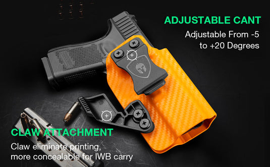 Glock 17/19 IWB Carbon Fiber Kydex Holster, also fit Glock19X/26/44/45 Gen(1-5) & Glock 23/32 Gen(3-4), Right Hand | WARRIORLAND