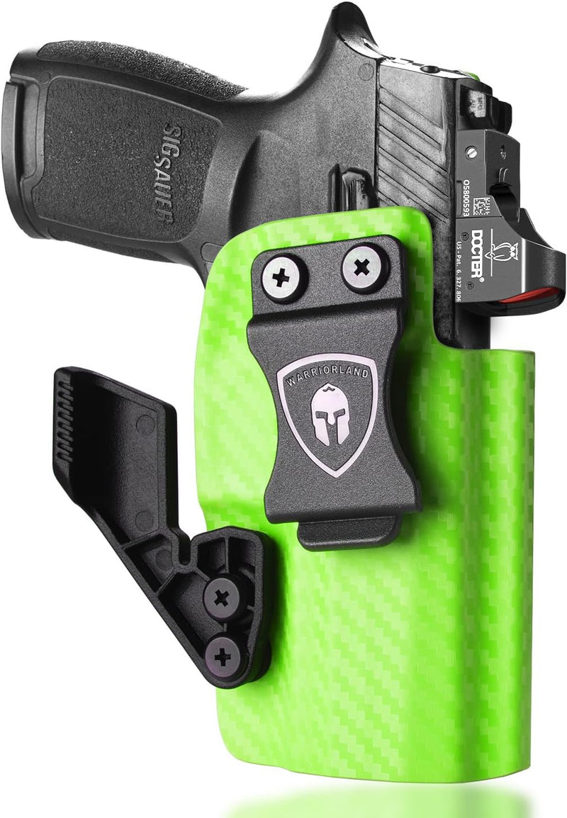 Load image into Gallery viewer, IWB Carbon Fiber Kydex Holster, Perfect Fit P320 Compact M18 &amp; P320 Full Size M17, Right Hand | WARRIORLAND
