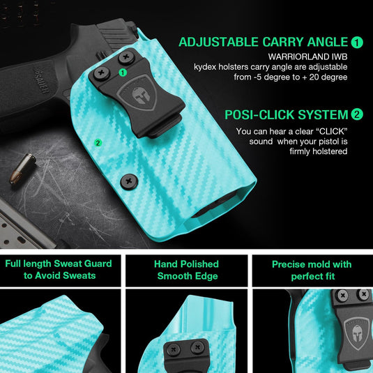 IWB Carbon Fiber Kydex Holster, Perfect Fit P320 Compact M18 & P320 Full Size M17, Right Hand | WARRIORLAND
