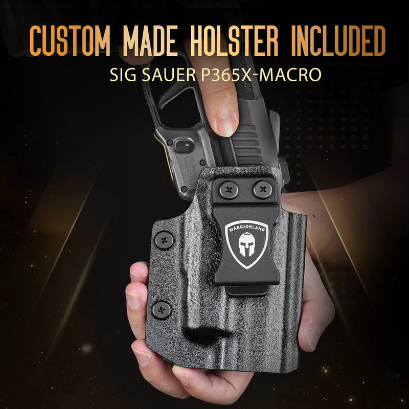 Load image into Gallery viewer, WARRIORLAND Red Laser Sight Fit P365X-Macro with Kydex Holster, First Red Beam Sight with Power Indicator P365 X Macro Laser with IWB Holster Right Hand, WLS- 109 w/ P365X Macro Holster
