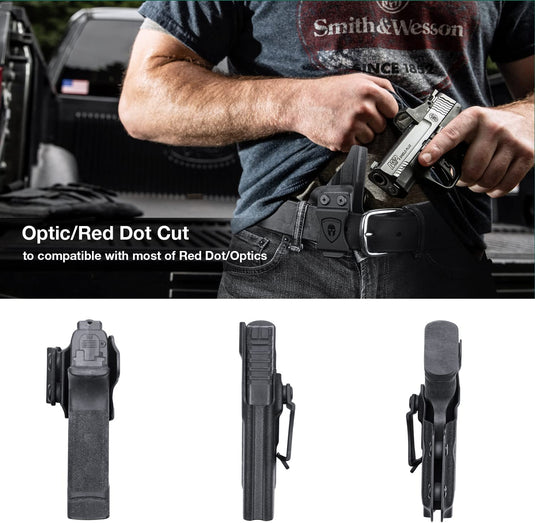 IWB Kydex Holster with Red Dot Cut for Hellcat with TLR6 laser Light, Right/Left Hand | WARRIORLAND