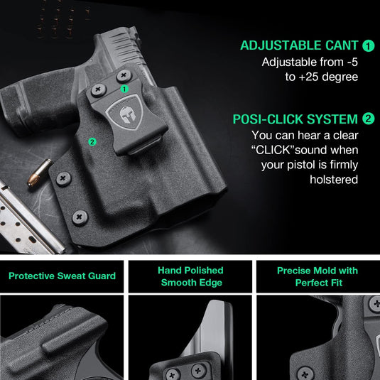 IWB Kydex Holster with Red Dot Cut for Hellcat with TLR6 laser Light, Right/Left Hand | WARRIORLAND