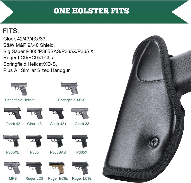 Load image into Gallery viewer, Universal IWB ECO Leather Holster Soft Micro Fiber Lining Material Fit Most Full Size &amp; Compact &amp; Subcompact Handgun, Right Hand | WARRIORLAND
