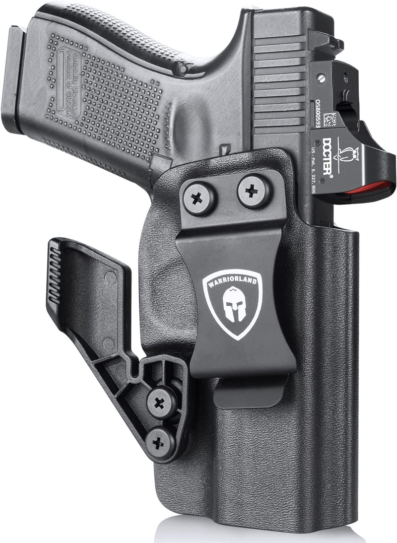 Load image into Gallery viewer, Glock 17/19/26/44/45/23/32 IWB Kydex Holsters with 1.75 Inch Steel Clip Claw Attachment, Red Dot Cut, Right Hand | WARRIORLAND
