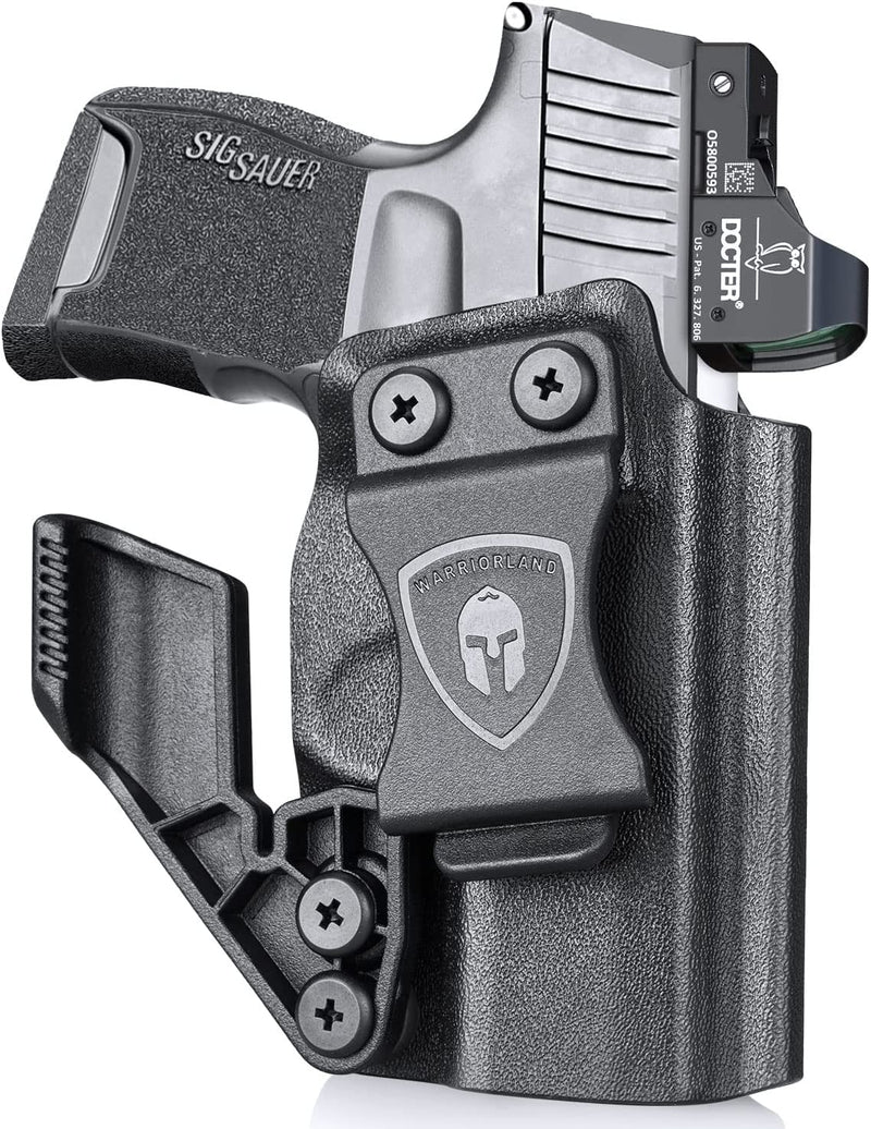 Load image into Gallery viewer, Clear / Black IWB Holsters with Claw Red Dot Optics Cut for Sig Sauer P365 / P365 SAS / P365X (NOT Macro), Right Hand | WARRIORLAND
