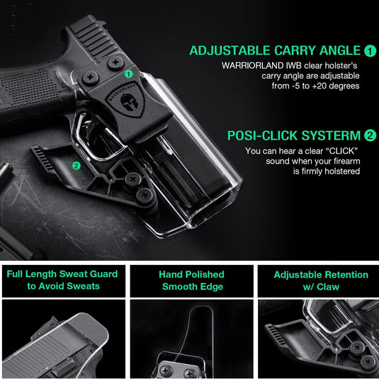 IWB Holster w/ Claw & Optics Cut - Glock17 19 19X 44 45 Gen(1-5) & Glock 23 32 Gen(1-4), Right/Left Hand | WARRIORLAND